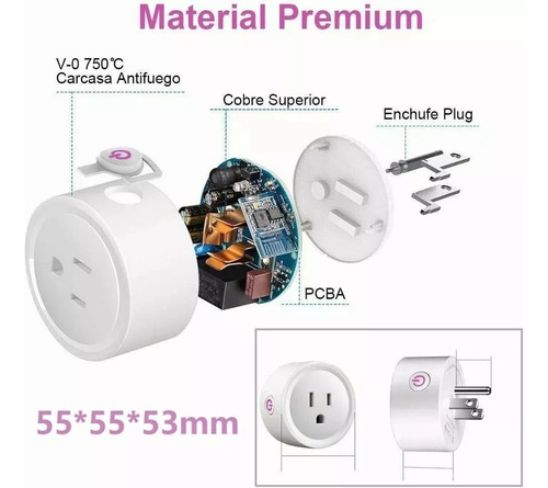 2pieza Enchufes Inteligentes Contacto Interruptor Wifi Alexa