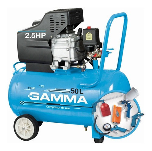 Imagen 1 de 1 de Compresor de aire eléctrico portátil Gamma Máquinas G2851KAR monofásico celeste 220V 50Hz
