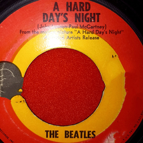 Beatles Hard Days Night (eua) Acetato Disco Vinil 45 Single