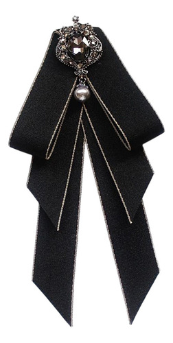 3 Pajarita Preatada Para Mujer, Broche De Estilo Retro Negro