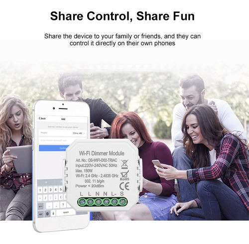 WOVELOT Inteligente Diy M/ódulo de Dimmer Interruptor de Luz Control Inal/ámbrico Automatizaci/ón Del Hogar Y Control de Voz Wifi Interruptor de Regulador de Intensidad 110-240V