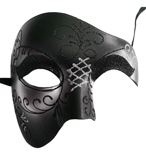 Mens Half Face Phantom Of The Opera Venetian Masquerade