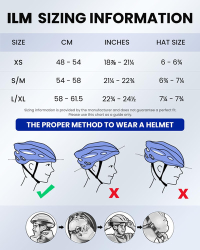 Ilm Casco De Bicicleta E3-10l Con Luz Led Recargable Mmg