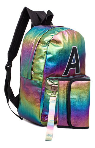 Mochila Escolar + Cartuchera  Holograma 2023