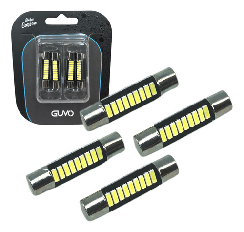 Kit 4 Lâmpadas Quebra Sol Torpedo 29mm Led 12v Guvo