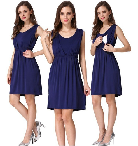 Imagen 1 de 1 de Vestido De Lactancia Corto Sin Mangas