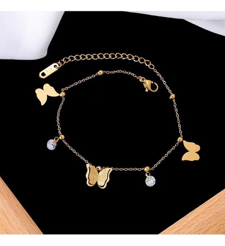 Collar De Oro 18k Mariposas Dije Pulsera Aretes Joyeria