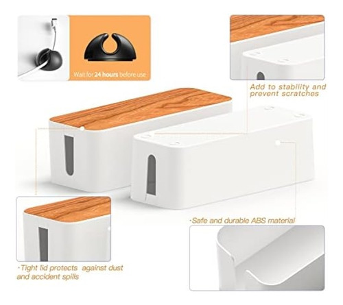 Caja De Gestión De Cables, Paquete De 3 Con 16 Clips Para Ca