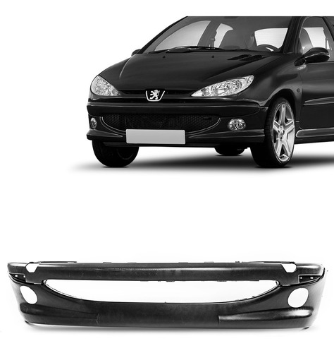 Parachoque Dianteiro Peugeot 206 1999 A 03 04 Preto Com Furo