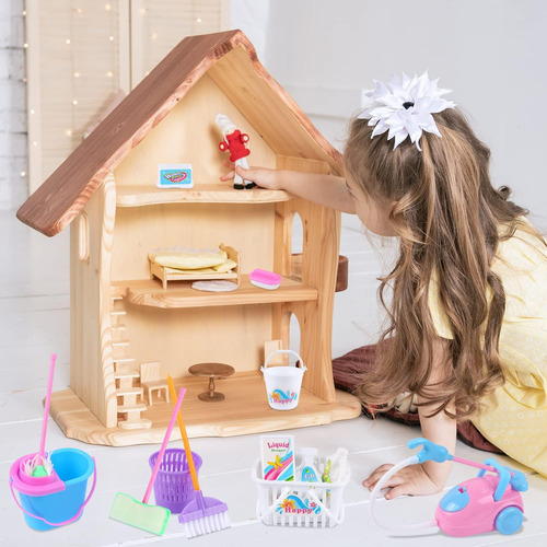 16 Pcs Suministros De Limpieza De Casa De Muñecas En Miniatu
