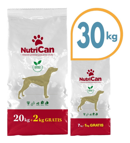 Imagen 1 de 2 de Comida Nutrican Perro Adulto 22 Kg + Envío / Mundo Mascota