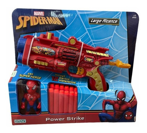 Pistola Spiderman Power Strike Con Figura Ditoys 2423