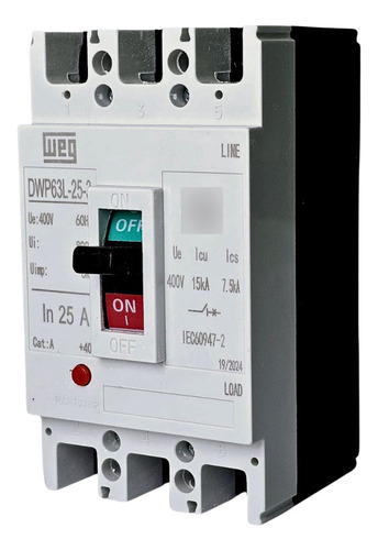 Disjuntor Caixa Moldada Weg Trif 25a Dwp63l-25-3