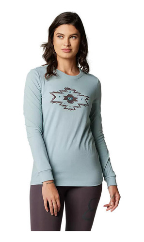 Polera Lifestyle Mujer Manga Larga Full Flex Gris Fox