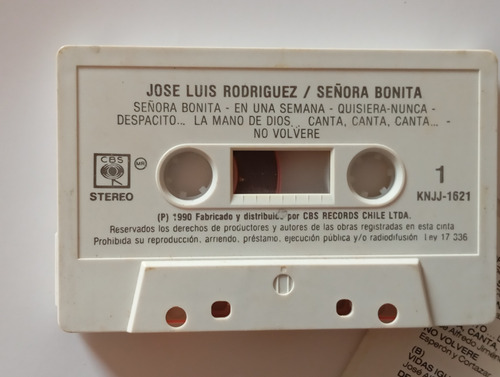 Cassette De Jose Luis Rodriguez -señora Bonita (#70- (Usado)