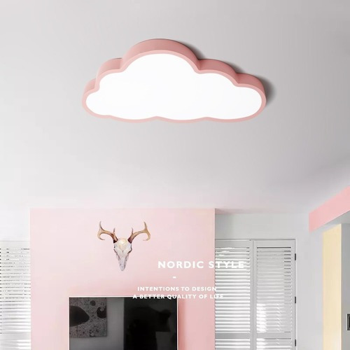 Luminaria Lampara Nube Led A Control Remoto De Techo Chiaro Rosa