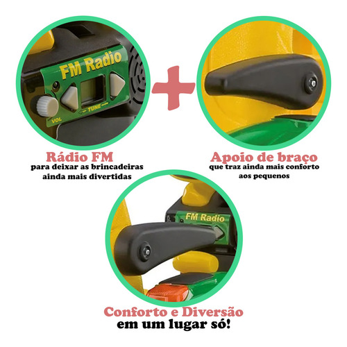 Peg Perego John Deere Ground Force Trator Infantil Elétrico cor verde/amarelo 127V