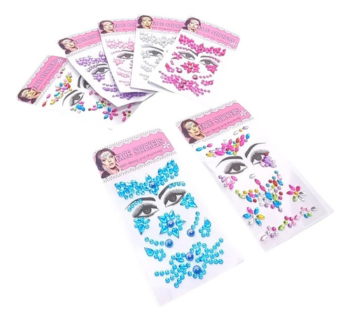 Strass Autoadhesivo X 40 Rostro Cuerpo Sticker Gema Souvenir