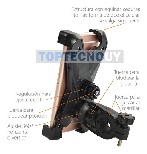 Imagen 5 de 7 de Soporte Celular Moto Bicicleta Universal Todas Las Medidas ®
