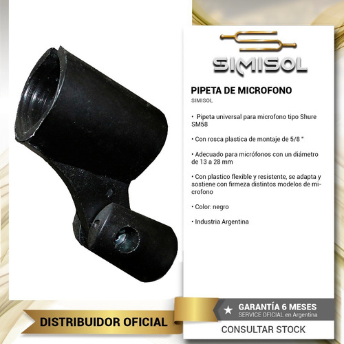 Imagen 2 de 4 de Pipeta Sujeta Microfono Rosca Plastica Ancha Universal
