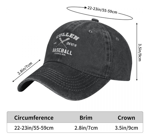 Gorra De Béisbol Cullen Baseball Twilight Para Hombre Y Muje