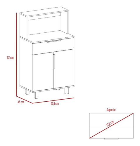 Modulo Microondas Bajo Oshawa, Blanco