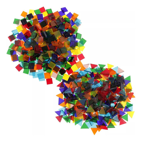 500 Piezas De Vidrio De Mosaico Con Forma De Triángulo Cuadr