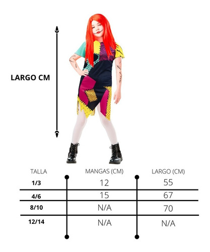 Imagen 2 de 7 de Disfraz Sally Skellington El Extraño Mundo De Jack Niña