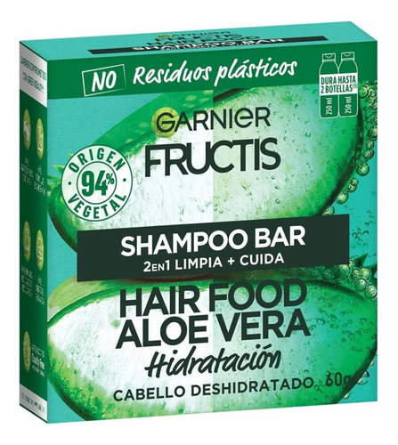 Shampoo En Barra Garnier Fructis Hair Food Aloe Vera 60 Gr
