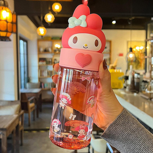 Botella De Agua Portátil 500ml Sanrio Personajes Color Melody
