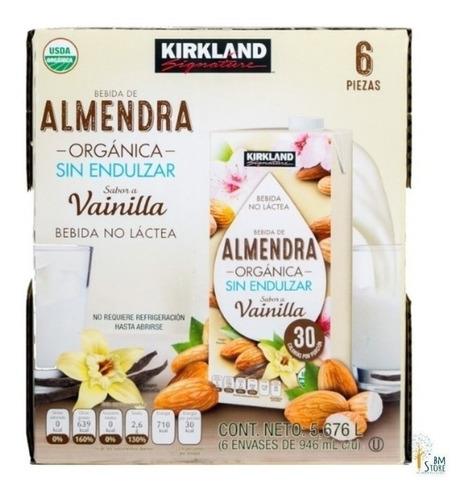 Caja Bebida Almendras Orgánica Vainilla Kirkland 6p 946mlc/u