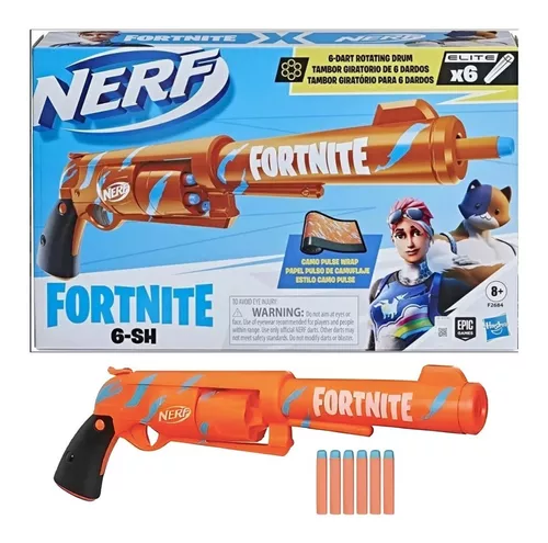 Lançador De Dardos Nerf Fortnite Pistola 6-sh - Hasbro F2684