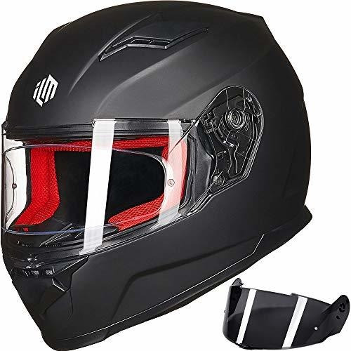 Casco Para Motociclista Resistente A La Niebla Negro Mate