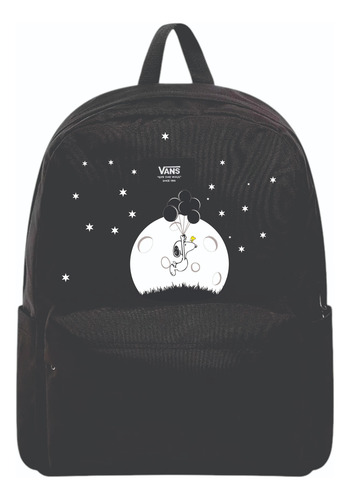 Mochila Vans Old Skool Snoopy Luna Y Estrellas Negro Liso