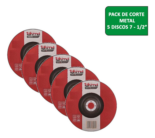 Disco De Corte Takima Extrafino 7 X1/16 X7/8  Pack 5 Unidad
