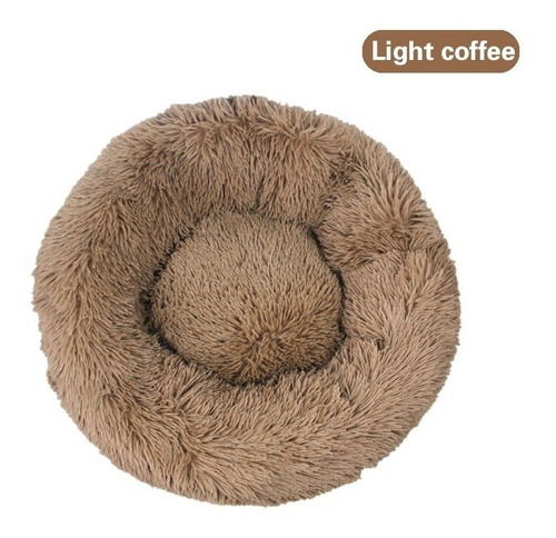 Cama Cucha Puff Redondo De Felpa Mascotas Perro Gato 60 Cm