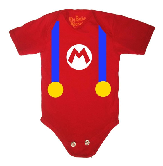 6-12 meses Body bebé Super Mario Team Mario Azul Royal 