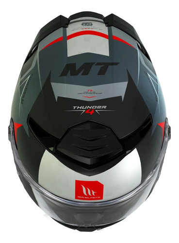 Casco Mt Helmets Thunder 4sv Exeo B5 Negro/ Rojo Para Moto Color Negro Tamaño Del Casco S (55-56 Cm)
