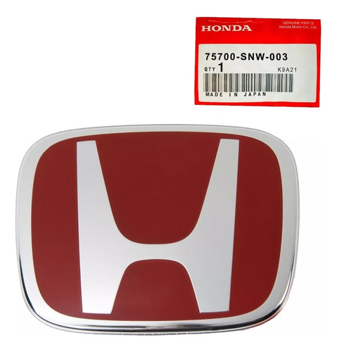 Logo Honda H Roja 2001 A 2015 Tipo Typer Parrilla Y Cajuela