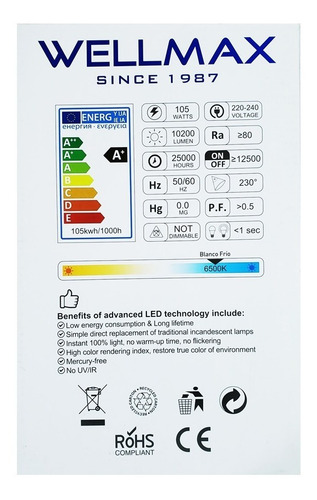 Imagen 3 de 6 de Ampolleta Led Alta Potencia 105w Luz Fría 11500 Lumenes