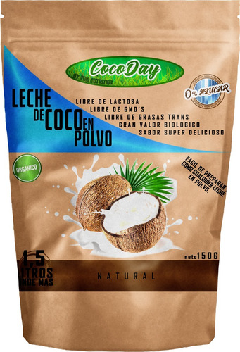 Leche De Coco En Polvo 150 Gr Novedad Cocoday Premium