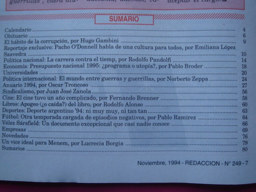 Revista Redaccion N° 250 1994 - Cultura Para Todos