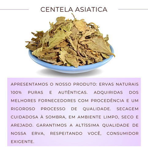 Folhas Seca Centella Asiática - Pura Centela-da-ásia Natural