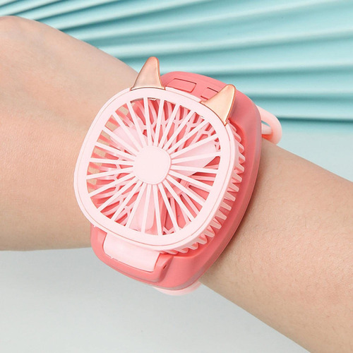 Asbeuutu Mini Ventilador Para Niño Pulsera Reloj Usb Luz