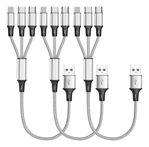Cable De Carga Multiple (paquete De 3 Unidades, 1 Pie), C...