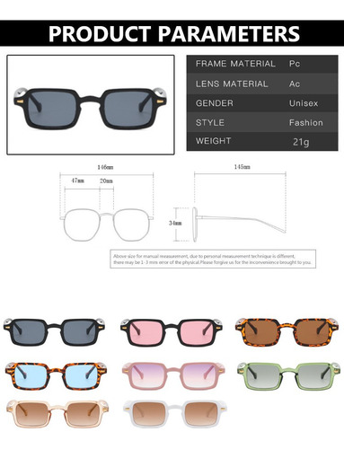 Gafas De Sol Rectangulares Con Degradado Retro Para Hombre,