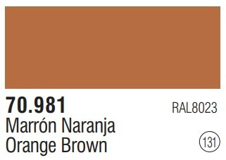 Tinta Orange Brown 70981 Model Color Vallejo Modelismo