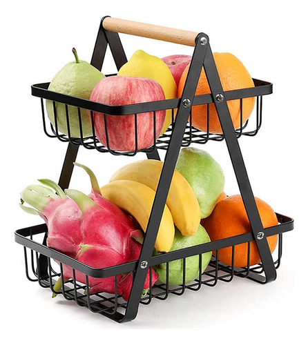 Organizador Cesta De Frutas Y Verduras Dos Niveles Frutero