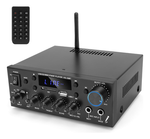 Amplificador Bluetooth Hifi Stereo 2.0 2x60w Max 2x600w Amp.