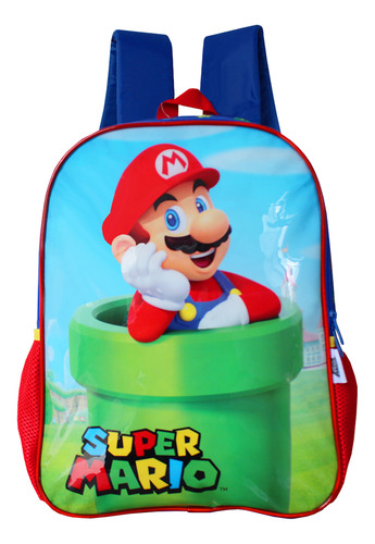 Mochila Escolar De Alças Super Mario Bros World Infantil